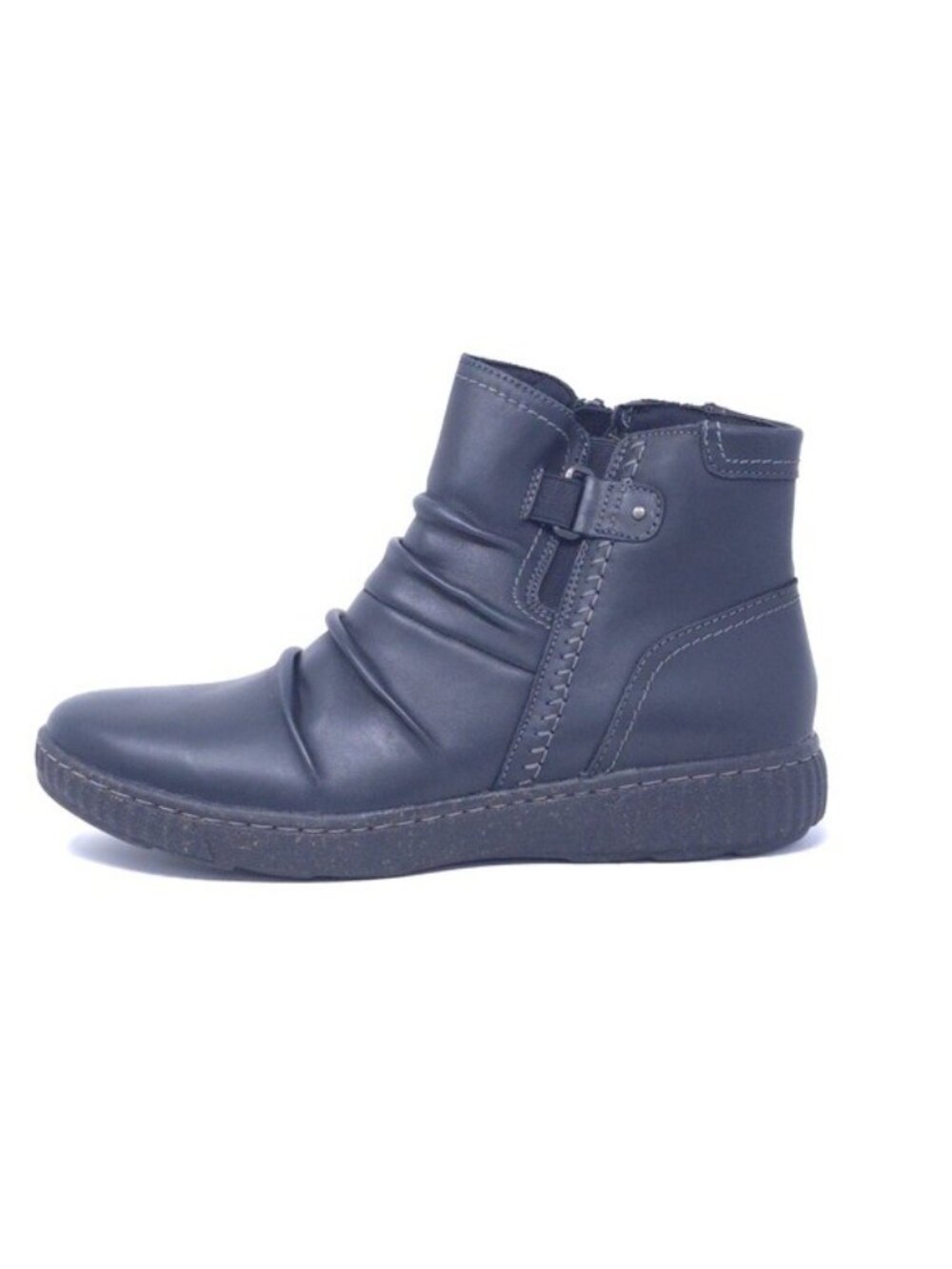 Clarks Collection CarolineOrchid Ankle Boot, Black Leather, 9.5 Wide US - Picture 5 of 10